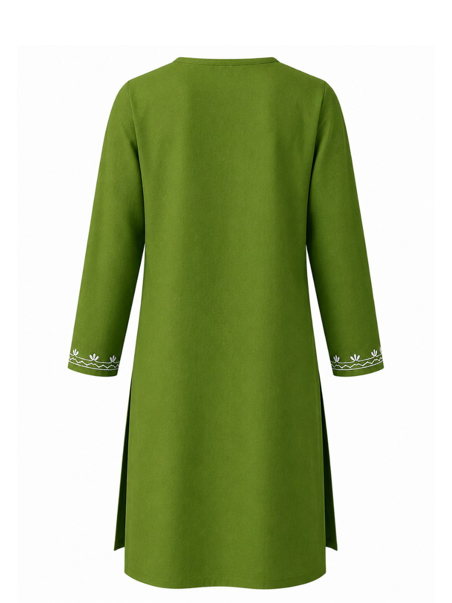 Noor : Aari embroidery summer kurti | Emerald Green